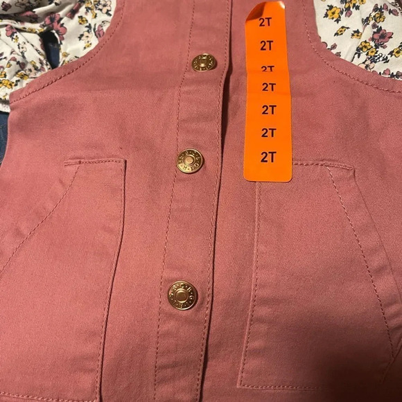 #5 BCBG Girls Kids' 2-piece Pink Romper Skirt Set with Floral Long sleeve Shirt - Picture 5 of 8